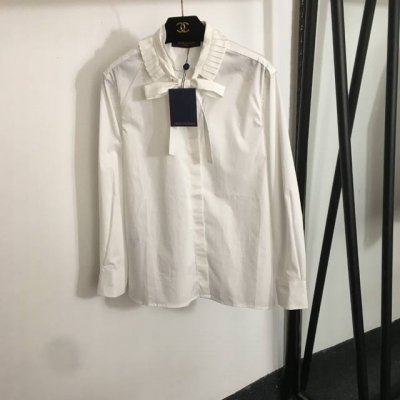 P170款号20251134 Lv*新款 可拆卸蝴蝶结领长袖衬衣，白色，Sml， M码；肩宽42，胸围98，袖长59，衣长69 .