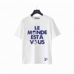 实拍细节图+尺码表 Louis Vuitton路易威登世界属于你印花短袖 最高版本！定制面料260克100%双纱棉！美式字母印花 辅料：开模原版过鉴定领标100