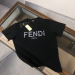 款号:F014 Fendi 芬迪 2025夏季新款圆领短袖T恤！ - 260G双纱纯棉顶级面料 手感柔软 百分百纯棉独家出货 定染硫化黑无尘处理面料 -面料：2
