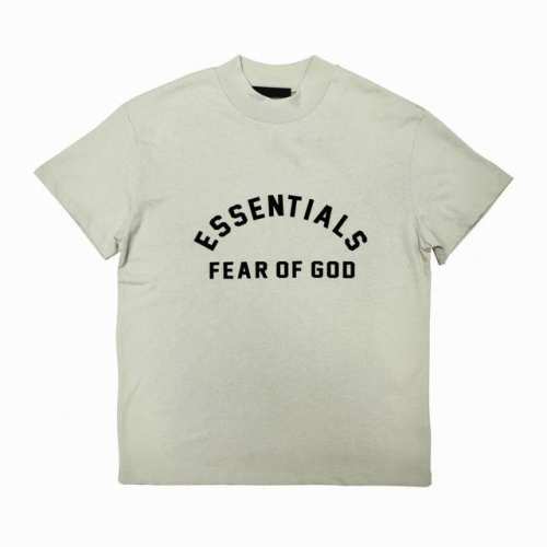 高级米 顶级版本Fear Of God Fog Essentials复线23Ss最新款硅胶植绒字母印花短袖 猫眼反光硅胶印花 给人眼前一亮 光夜如新 全新的一季