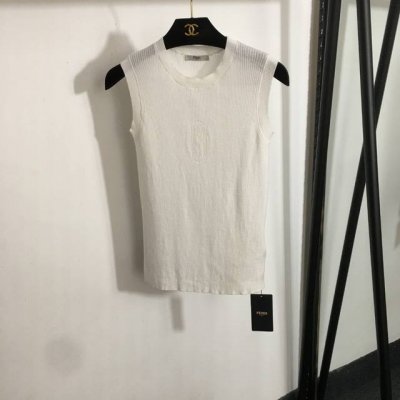 款号20252789 Fend*新款 简约百搭修身羊毛针织背心，白色，36 38 40， 38码；胸围66，衣长56