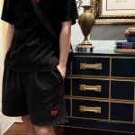 8333水洗黑# Balenciaga 最高版本，Red Laurel Classic运动短裤。 100%全棉毛巾底大卫衣环保黑面料，420克紧密纺，酵磨水洗工