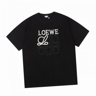 罗意威 Loewe 夏季新款 撞色刺绣字母Logo圆领短袖T恤 100%纯棉260G面料 舒适温柔地包裹你的身体 胸前撞色系Logo采用法式立体绣设计 一眼就能