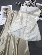 原创上新欧根提花珠绣马甲上新，S-Xl