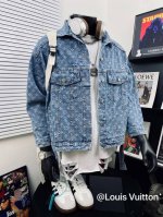 supremelouis Vuitton Lv Sup联名老花满印复古短款牛仔外套重机出品 原版定制牛仔面料 Logo印花超级高级洋气印花再加上重工洗水 难度系