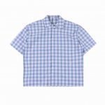 loewe 罗意威 25Ss 刺绣Logo蓝色格纹短袖衬衫 loewe新款轻盈提花格纹棉质衬衫 精巧透视格纹图案 经典衣领 纽扣袖口 正面纽扣开合 曲线下摆 男