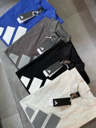 顶级版本 Gali同款 原厂品质Basketball 25Ss新款 四色 Adidas联名 硅胶印花压胶Logo印花情侣高街复古运动休闲短袖T恤 男女同款 领口