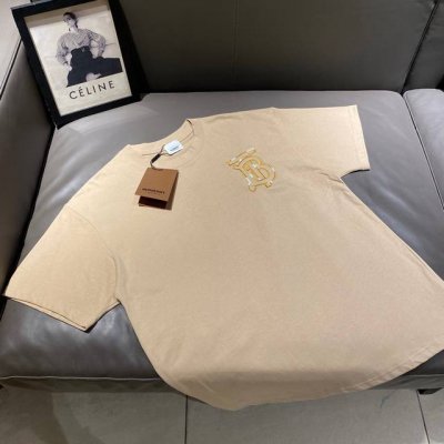顶级原版 Burberry巴宝莉Tb刺绣后背大Logo短袖T恤 Bbr小标刺绣印花字母圆领短T，精选280克40支全棉双纱面料，高克重挺括面料，手感和质感非市面