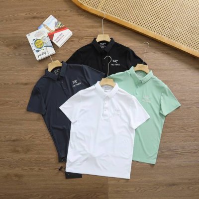 品牌：始祖鸟 Arcteryx 尺码：M-L-Xl-Xxl-Xxxl 颜色：黑色-白色-灰色-浅绿 类型：男士户外速干无痕翻领polo衫 材质：无痕冰丝速干面料