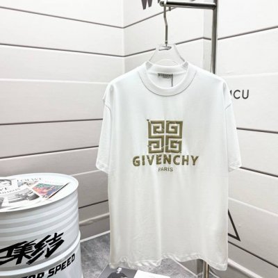 Gvc*纪梵*希2025春夏新款 经典字母图腾发泡印花 定制双纱平纹纯棉面料 短袖T恤 男女同款 颜色：黑色 白色 尺码： S 90-130斤 M 120-15