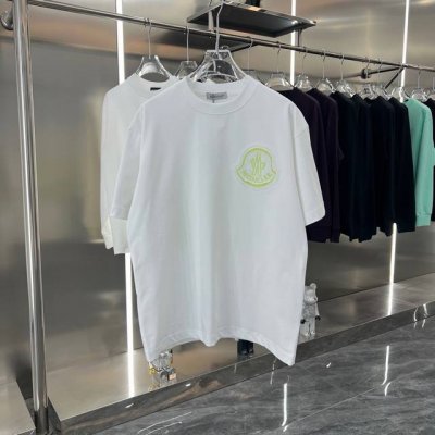 Moncler蒙口2025Ss新款贴布拼色字母割破绣花情侣休闲短袖T恤 最高版本 定制面料290克双纱 贴布拼色割破绣花工艺设计 辅料 开模原版过鉴定领标100