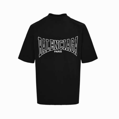 Balenciaga 巴黎世家 24Ss 爆裂纹巴黎字母印花短袖 面料采用330克平纹32支双股双纱紧密赛络纺进口“福原”牌大圆机织造而成，双面做蚀毛无尘处理，