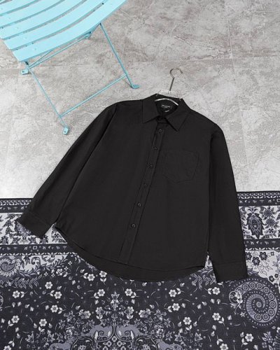 款M676 巴黎衬衫 Balenciag* 巴黎世家烫钻衬衫 立体感 半成品手工定位拼接衣服版型更还原 Os宽松版型 对身材没有限制 百搭款式 各种身材都可以完