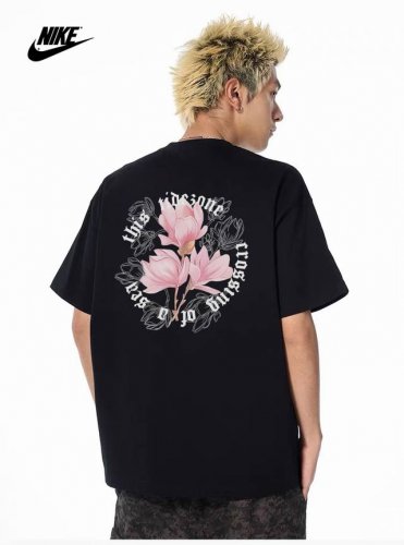 260G重磅纯棉 Nike 耐克 Nk 粉嫩花朵 线条画 字母 短袖T恤 男女同款 半袖 情侣款 面料工艺 1.260G重磅纯棉 100%棉 恰到好处的克重 上