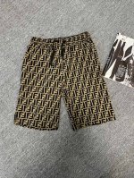 芬迪满印休闲短裤 面料采用进口纤维速干面料，轻薄透气，抗皱免烫，不起球，不掉色，松紧腰带设计，贴合身形，方便调整，男女同款 颜色：图片色 尺码：M-2Xl M：