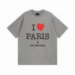 Balenciaga 巴黎世家2025 Ss 正面I Love paris& Balenciaxx艺术印花短袖T恤 本市场No.1的质量 真正天花板品质 全部原