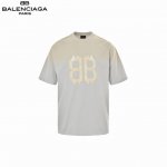 Balenciaga 巴黎世家 扎染双B印花水洗做旧短袖 原 p10,900购买，精纺平纹面料、赃污油墨印花、洗水做旧效果、石磨破洞设计、大廓形版型、全套辅料配