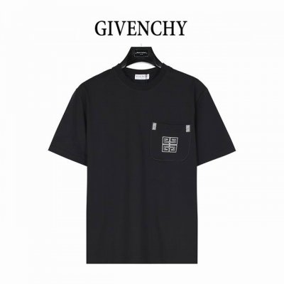 givenchy 纪梵希 25Ss 4G宫格口袋刺绣短袖T恤 最高版本 定制面料280克 %双纱棉 开模原版过鉴定领标 %真丝洗水标 正品代购级原版吊牌 配套吊
