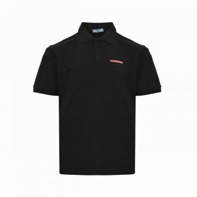 prada 普拉达 25Ss 红色硅胶饰条三角刺绣polo短袖 客供精仿棉打造珠地材质面料 质感柔软细腻爽滑 舒适透气凉爽 且久穿久洗不褪色不变形 进口田岛机刺