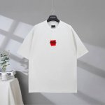 b169# 市场顶级品质 Balenciaga 巴黎世家2025Ss 美工胶带压胶小字母Logo刺绣短袖T恤 Logo采用进口田岛刺绣工艺 胶带采用进口胶浆压胶