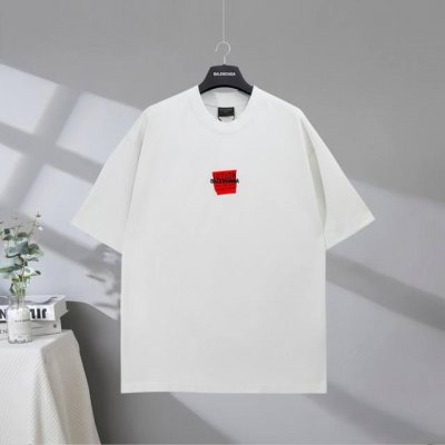 b169# 市场顶级品质 Balenciaga 巴黎世家2025Ss 美工胶带压胶小字母Logo刺绣短袖T恤 Logo采用进口田岛刺绣工艺 胶带采用进口胶浆压胶