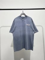 140 高版本，质量很好！原版包装，2025年新款巴黎世家 Balenciaga男女同款波浪可乐短袖T恤！紫红色原版龟裂纹海浪印花！ 此款尺码偏大，最小Xs穿到