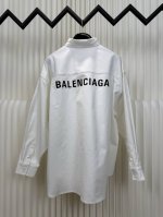 巴黎世家Balenciaga字母印花衬衣 正品开版-实体柜台-顶奢品质 秒杀市面一切版 定制经典双面厚款长绒棉衬衫料，做到双面不同纹理和原版一致，上身立体有型！