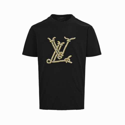 louis Vuitton 路易威登 25Ss 麻绳绳结刺绣Logo短袖 32支双纱280克高克重纯棉面料，同缸定织定染原版同色螺纹，进口机器万针饱满刺绣工艺，