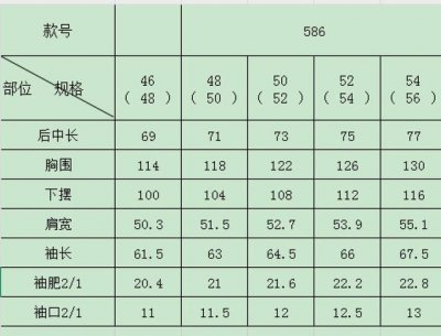 芬迪高端衬衣尺寸表 586