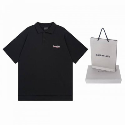 实拍图 顶级版本.官网品质 Balenci*Ga 巴黎#2025新款前后海浪花刺绣polo衫 前后片开叉设计 设计感十足 欢迎对比 面料采用巴黎Zp定织定染全棉