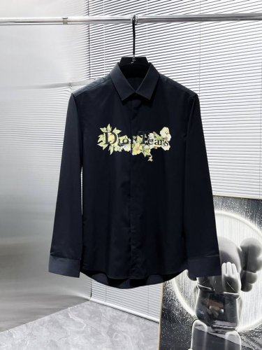 迪奥 Dior 2025Ss新款长袖 衬衫 衬衣，高端版本！专柜定制面料 透气舒适度高，细节无可挑剔，品牌元素设计理念，体现高品质。手感细腻柔软！呈现休闲裁剪，