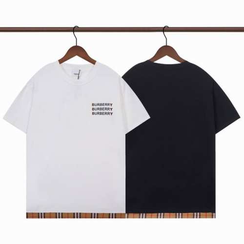 r369 Burberry 经典格子布拼接，胸前Logo印花 S---Xxl 5个码
