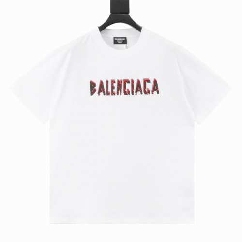 Balenciaga 巴黎世家 割裂字母压胶印花短袖 客订300G双纱重磅纯棉面料，手感柔软舒适，上身亲肤透气 胸前裂纹Logo厚板压胶印花工艺，呈现Z世代街头