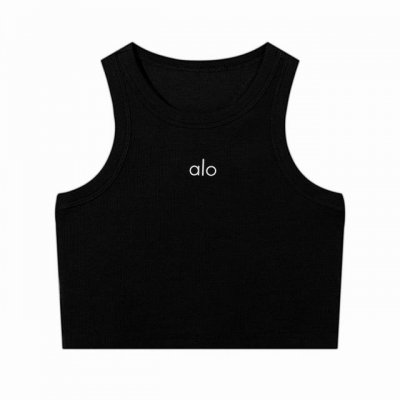 Alo立体硅胶Logo短款螺纹背 肯豆风出街背心+老钱风阔腿裤 Alo是当下最火瑜伽品牌 2月去美国时候买了几件Alo，现在北美最火YogaNew Arrivals品牌，个人觉得A