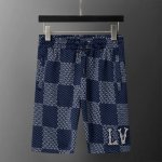 Louis Vuitton 路易威登 2025年春夏新款男装休闲短裤，大棋盘格经典提花面料，手工镶珠立体绣花工艺，款式时尚 帅气，面料舒适，做工严谨 ，走线工整