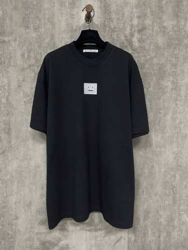 春夏新款 重磅400G短袖 Acne Studios 艾克妮 25Ss 经典反光笑脸Logo重磅短袖T恤 面料高定超重磅全棉双纱紧密新疆棉 克重400克 搭配2