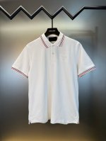 顶级代购版本★普拉达 prada 翻领撞色刺绣polo衫短袖 香港贸易洋行渠道货！重磅高端臻品，取料珠地水洗面料，不起球，不变形，不缩水，上身效果舒适透气，布相