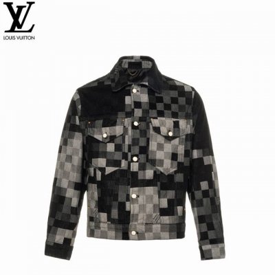 Louis Vuitton 路易威登 菲董联名马赛克棋盘格牛仔外套 轻奢主义 正确版本 原版一致 定制原版斜纹全棉牛仔面料，定织渐变马赛克格子面料，牛仔上字母提