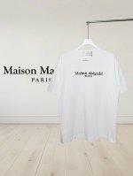 高版本] Maisonmargiela 马吉拉 刺绣破坏贴布洗水圆领短袖T恤 重磅精梳300G纯棉双纱面料 手工多处破坏 螺纹定织定染通肩拉条工艺增加衣物清洗寿