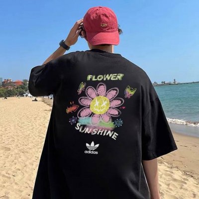 260G重磅纯棉 Adidas Originals 三叶草 阿迪达斯 小花图案 蝴蝶翩跹 短袖T恤 男女同款 半袖 情侣款 面料工艺 1.260G重磅纯棉 10