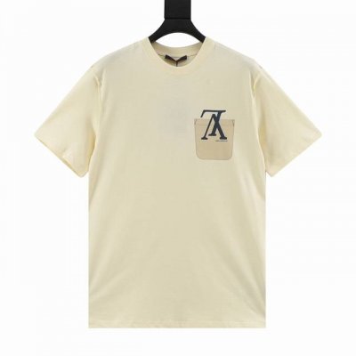 Louisvuitton 路易威登 大V倒立字母印花Logo情侣款短袖T恤 法式高奢产物，醒目的大Vlogo设计 瞬间点亮整体的时尚感与档次伽位 简约的设计不失