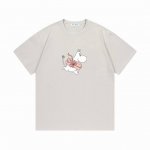 Acne Studios×Moomin 联名限定款 2025Ss 官网同步 联名字母Logo 男女同款 短袖T恤 定制300克100％双纱纯棉面料 定染32支双