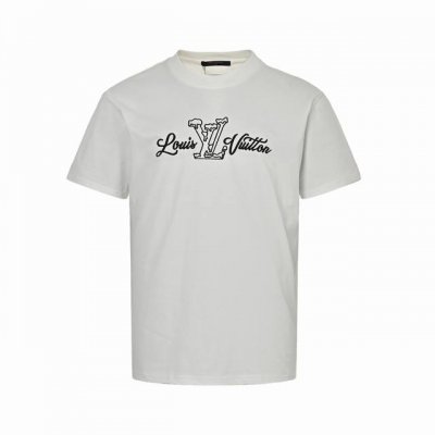 louis Vuitton 路易威登 25Ss 刺绣Logo短袖 面料采用260克重精梳棉 定制32支2*2螺纹 成衣经过水洗舒适亲肤无异感 胸口采用刺绣工艺的
