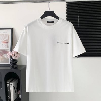 款号 W613 克罗心Chromehearts Logo字母印花短袖 logo标识精致 原版面料 官方同款 短袖T恤 定制280克同缸染纯棉双纱面料 手感非常舒