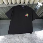 100复刻版本 louis Vuitton/路易威登Lv 2025新款多巴胺Logo刺绣款短袖圆领T恤 -面料采用320G 100%纯棉双纱面料 同缸定染特种加