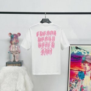 款号 K15 原版原标 克罗心幻影印花马蹄字母男女夏季宽松休闲短袖T恤百搭情侣 采用250克双纱纯棉面料 .高克重 1 1版型 官网同步 黑白两色S-Xl