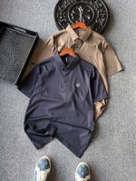 140 高端玩家必入！ 人气爆款！Prada/普拉达&Fendi/芬迪联名款专柜新品双F冰氧蚕丝无痕锦氨棉短袖Polo衫！恒隆在售万元级，款号：2316 芬迪家