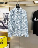 LV 路易威登新款男士原单休闲长袖衬衫 官网同步售卖 时尚潮款 修身版型 高版本 爆款 高清数码直喷印花logo设计 原版纽扣 定制双股120支府绸棉面料 手感