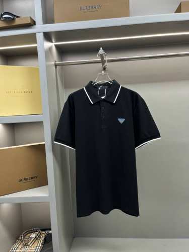 prada 普拉达 三角标刺绣新款polo衫 原版面料 官方同款 采用210克纯棉珠地面料，定制 同缸染面料 手感非常舒服爽滑 版型挺阔有型 一线品牌代工厂p出