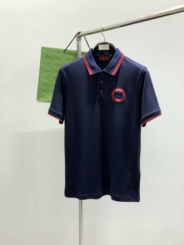 Gucci 古驰，2025夏季最新款，专柜同步有售，原单狠货，时尚休闲翻领短袖T恤，上身很有特点！吸睛而有亮点，进口原版面料，顶级刺绣工艺字母图案装饰Logo，